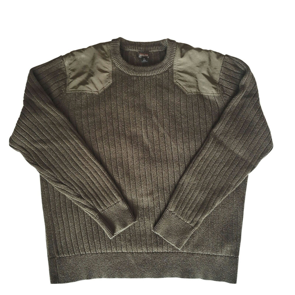 Patagonia Ribbed Crewneck Sweater Shoulder Patches Men's XL